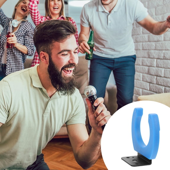 CATIEBYE 1Set Wall-Mounted Microphone Hanger Hook Made of Safe Iron and Rubber