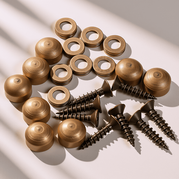CATIEBYE 1Set Mirror Screw Fasteners with Caps Solid Copper Construction for Coffee Tables and Panels