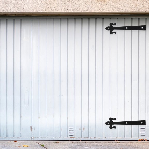 CATIEBYE 1Set Rust Resistant Iron Garage Door Decorative Hinges with Flat Embossed Style