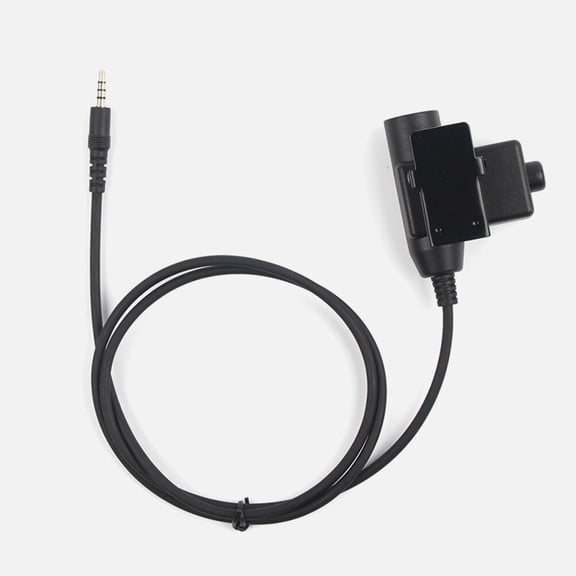 CATIEBYE 1Set U94 PTT Radio Adapter Black 80X2Cm Rubber Copper ABS Push To Talk Clear Sound For Communication