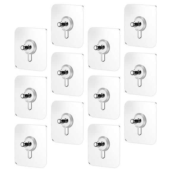CATIEBYE 20 Pcs Screw Hook Sticker Transparent Acrylic for Kitchen Hanging