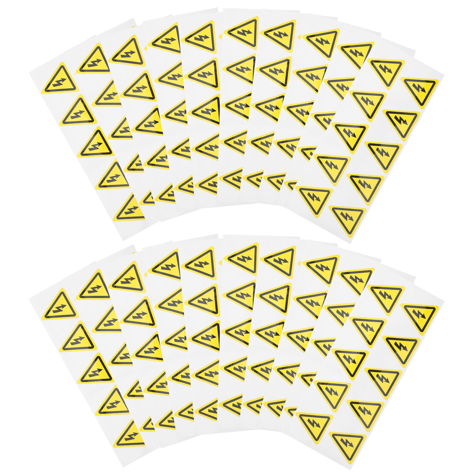 CATIEBYE 200Pcs Electrical Safety Caution Stickers Yellow Triangle ...
