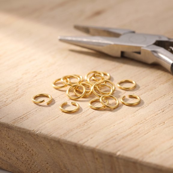 CATIEBYE Golden Metal Open O Rings for Jewelry Crafting, Easy Pendant Change, 200Pcs