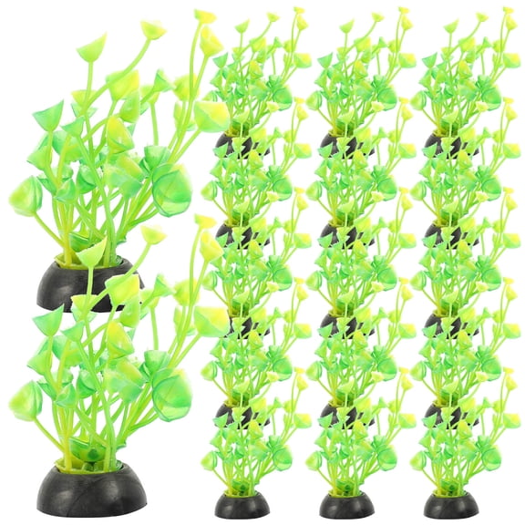 CATIEBYE Artificial Aquarium Plants Plastic Green for Betta Fish Decor Realistic Modeling