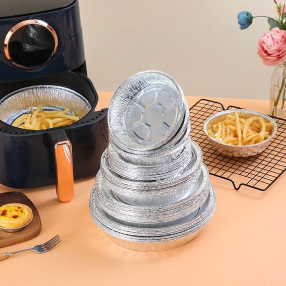 CATIEBYE Plated Silver Air Fryer Aluminum Pans Multi-Functional for Kitchen 20Pcs
