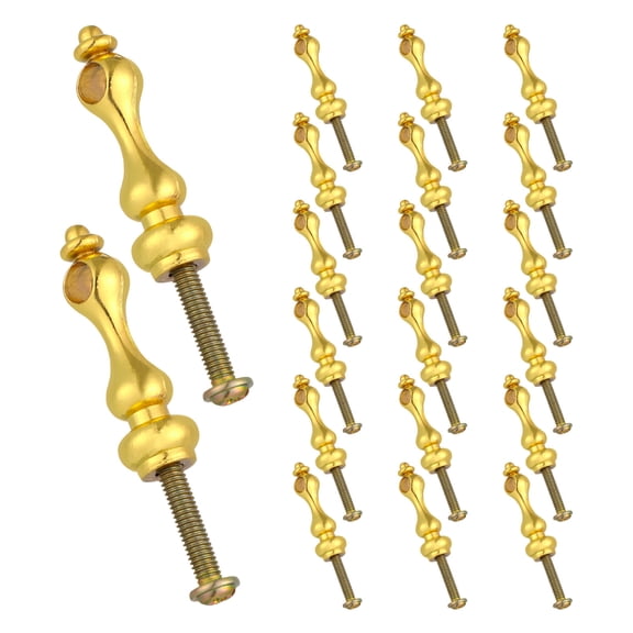 CATIEBYE 20Pcs Plated Gold Metal Post Caps for Glass Railing and Cabinet Railings with Easy Installation