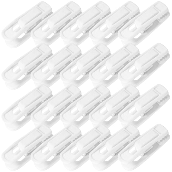 CATIEBYE 20Pcs White Laundry Clips for Drying Clothes Prevent Marks and Fabric Damage