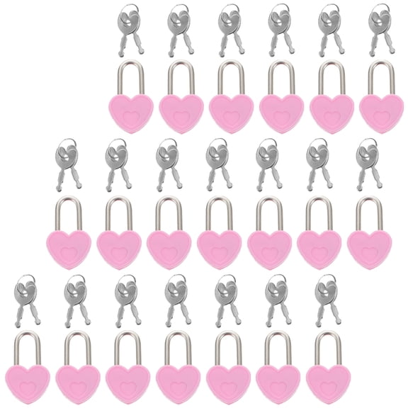 CATIEBYE 20Sets Small Heart Shaped Lock with Key for Travel Diary Luggage and Backpack Security