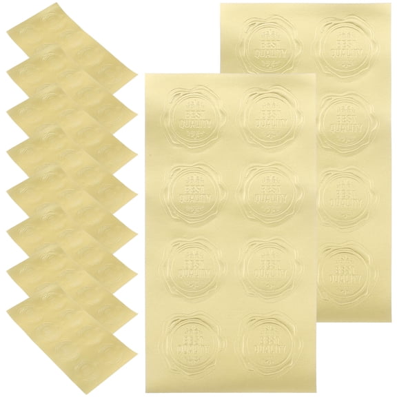 CATIEBYE Self-Adhesive Baking Seal Stickers Golden PVC for Party Favors 20Sheets