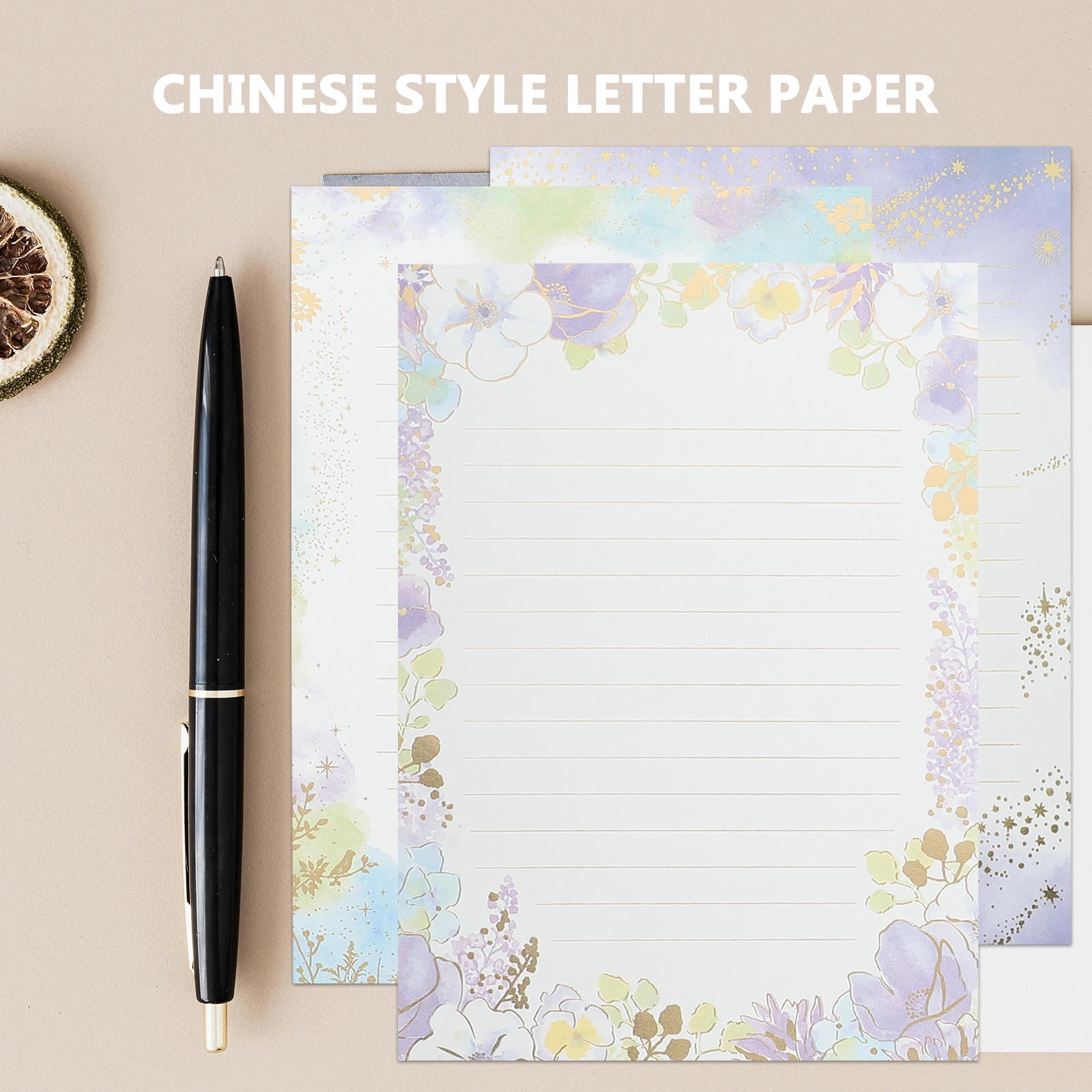 CATIEBYE 24 Sheets Elegant Design Stationary Letter Paper Set for Lined ...
