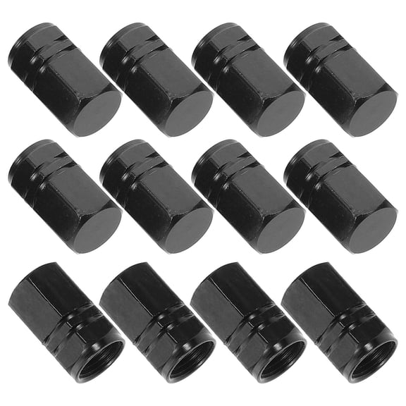 CATIEBYE 24 Pcs Tire Air Nozzle Caps Aluminum Alloy Black for Driver Safety