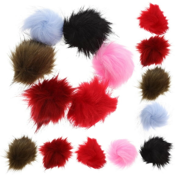 CATIEBYE 24Pcs Sensory Simulation Fur Balls Assorted Color Diy Decoration Fluffy Round for Hats and Shoes