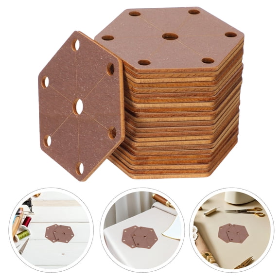 CATIEBYE Wooden Tablet Weaving Cards Coffee for Decor and Crafting 24Pcs