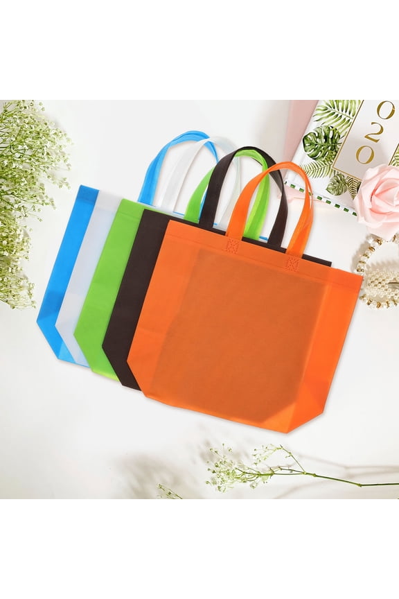 25Pcs Reusable Shopping Bags Canvas Material For Grocery Storage Home Use And Shopping Malls Foldable