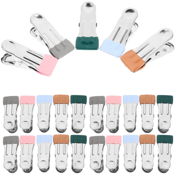 CATIEBYE Heavy Duty Metal Clothes Pins with Wide Clamp for Laundry, 25 Pieces Clothespins