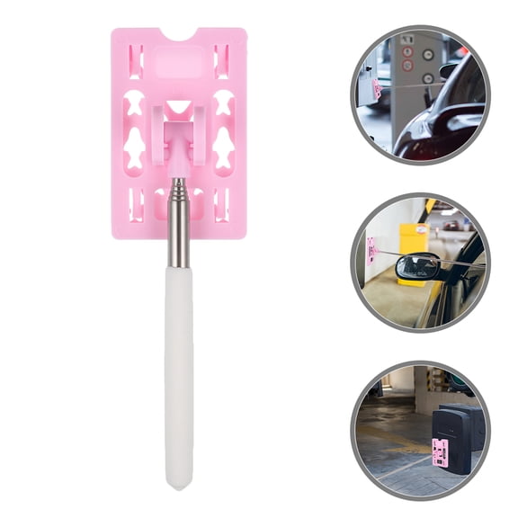 CATIEBYE 2Pcs Adjustable Pink Car Parking Rod for Contactless Payment with Aluminum Alloy Build