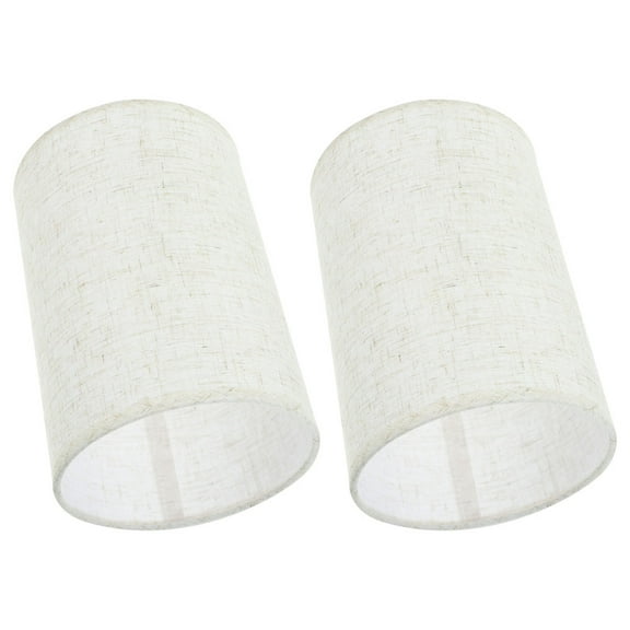 CATIEBYE Vintage Beige Linen Drum Lampshade for Home Decor, Set of 2, Style Lighting Accessory