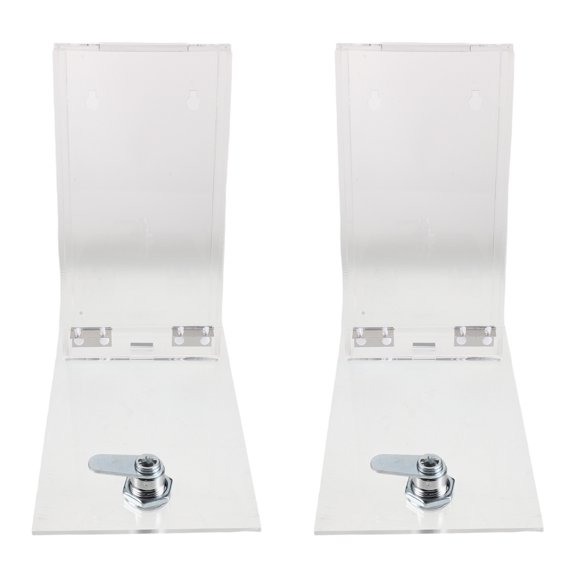 CATIEBYE 2Pcs Clear Lockable Cell Phone Storage Box Acrylic Mobile Phone Management Case for Shared Spaces