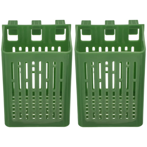 CATIEBYE 2Pcs Green Plastic Net Pots for Hydroponic Planting with Ventilated Hollow Design