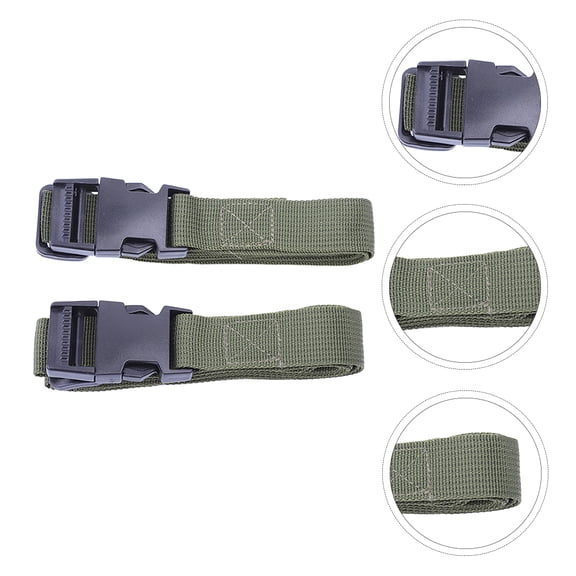 CATIEBYE 2-Pack Green Camping Tie Straps with High Density PP Webbing for Securing Tent and Backpack