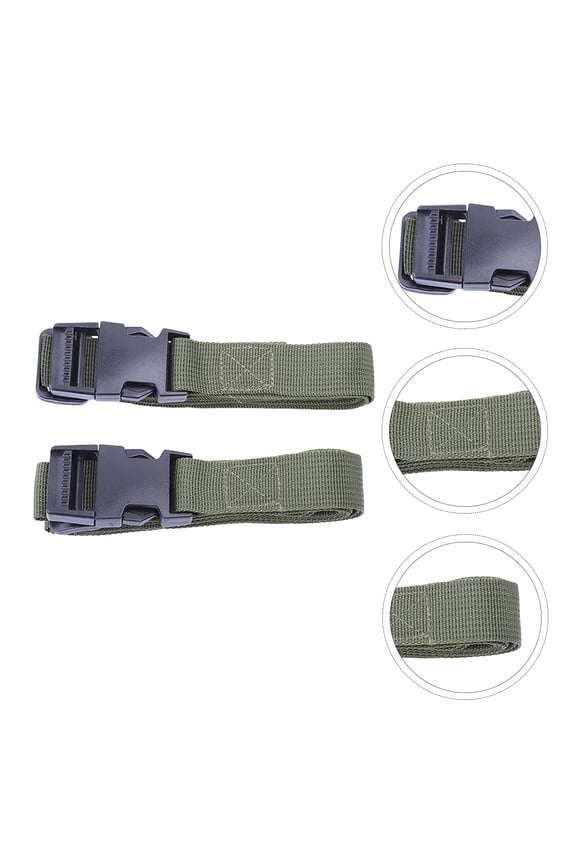 2Pcs Olive Green Tie Down Straps for Tents and Moisture Proof Mats Outdoor