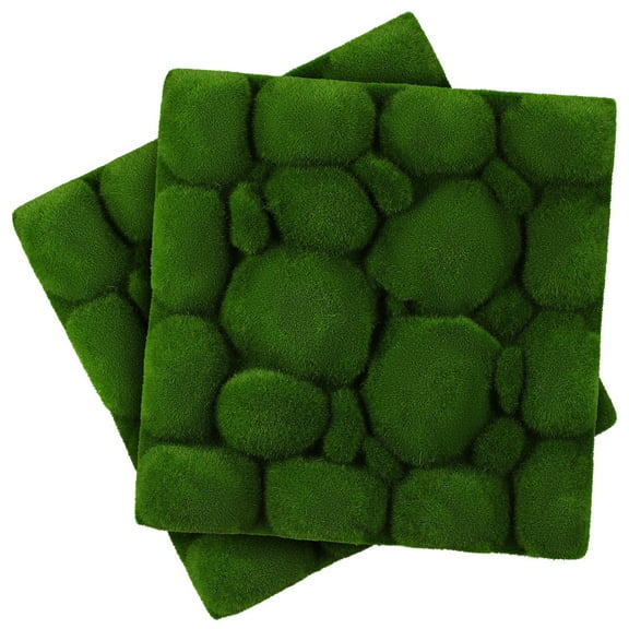 CATIEBYE 2-Pack Artificial Moss Wall Panels Green Plastic for Indoor and Outdoor Decoration