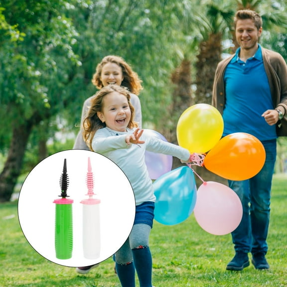 CATIEBYE 2Pcs Green Plastic Inflator for Weddings Carnivals Cylindrical