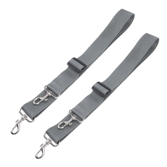 CATIEBYE 2Pcs Grey Nylon Marching Snare Drum Strap with Adjustable Shoulder Belt and Hook Design