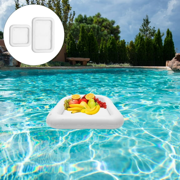 CATIEBYE 2Pcs Inflatable Ice Tray for Outdoor Gatherings White Rectangular Shape 135.00X65.00X20.00In
