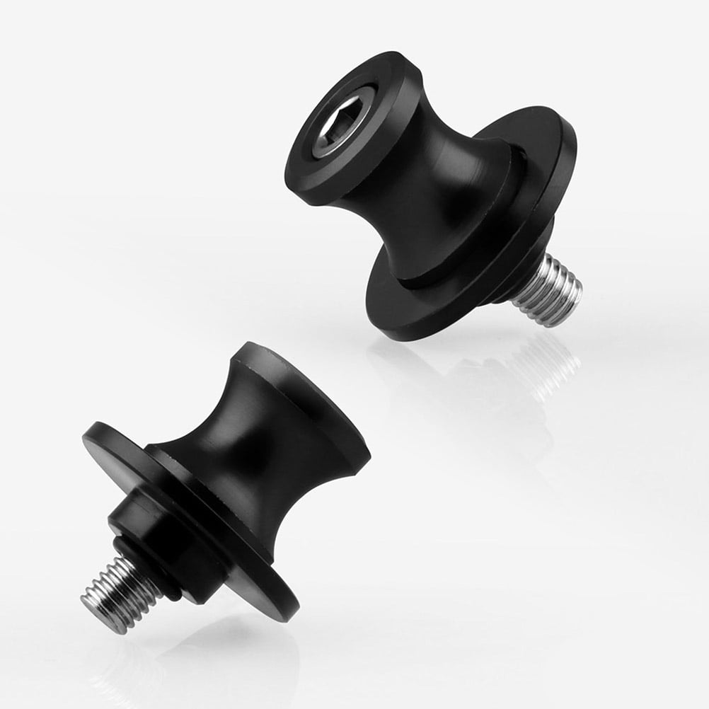 CATIEBYE 2Pcs Motorcycle Swing Arm Sliders Spools for Racing Crash Protection Black Aluminum Alloy