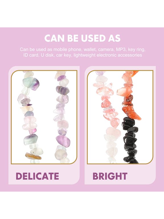 2-Pack Multi-Function Beaded Phone Lanyards with Decorative Charms, Anti-Lost Colorful String Accessories