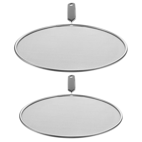 CATIEBYE 2Pcs Plated Silver Mesh Pot Lids Splatter Guard for Oil Splash Protection in Kitchen