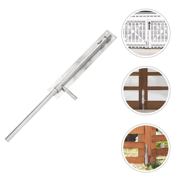 CATIEBYE 2Pcs Plated Silver Stainless Steel Cane Bolts for Gates Durable Floor Latch for Home Use