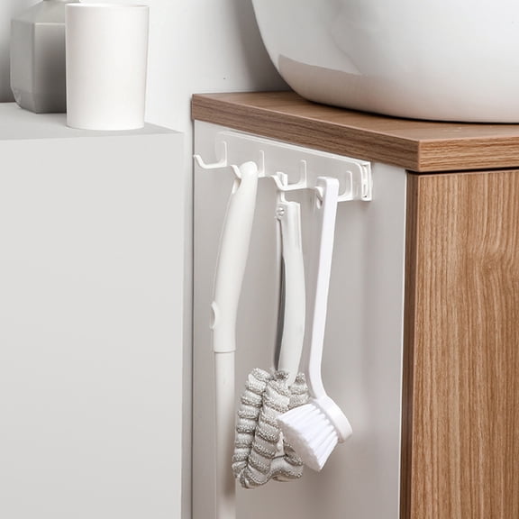 CATIEBYE 2Pcs Retractable White Wall Row Hooks Free Punch Storage Hooks for Home Door Use