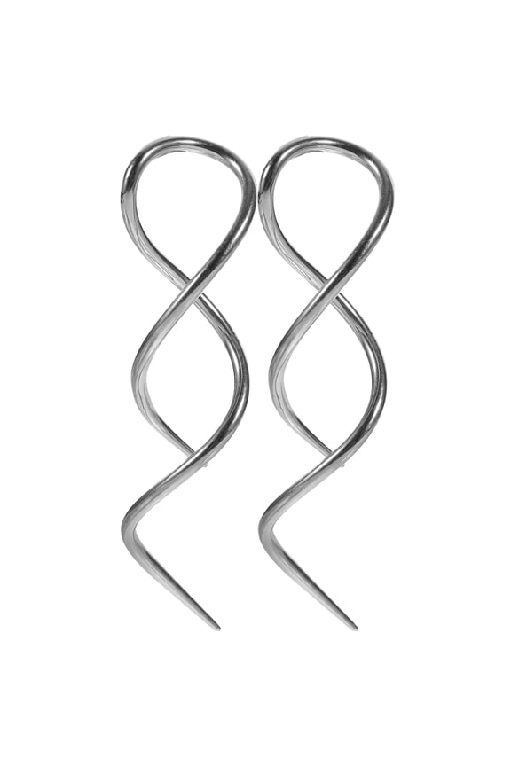 2-Pack Spiral Threader Hoop Earrings, Unique Twisted Wire Design, Lightweight Fashion Jewelry for Women