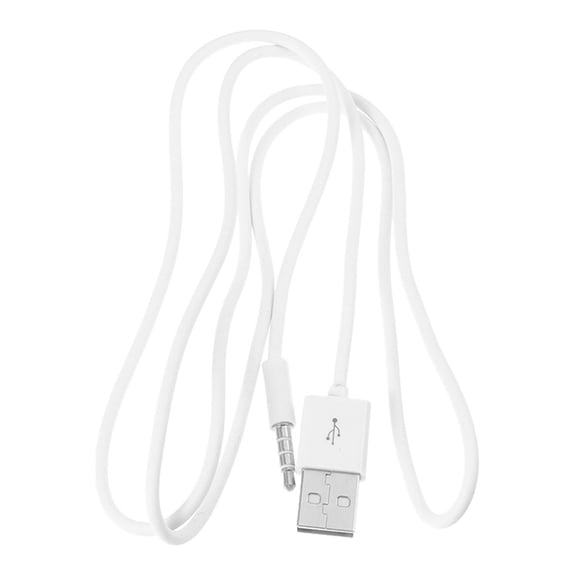 CATIEBYE 2-Pack White USB to 3.5mm Audio Charger Cables for Fast and Easy Device Connectivity