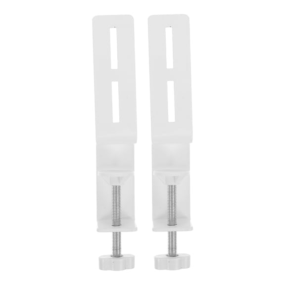 CATIEBYE 2Pcs White Painted Metal Desk Clamps for Versatile Mounting and Secure Workstation Setup