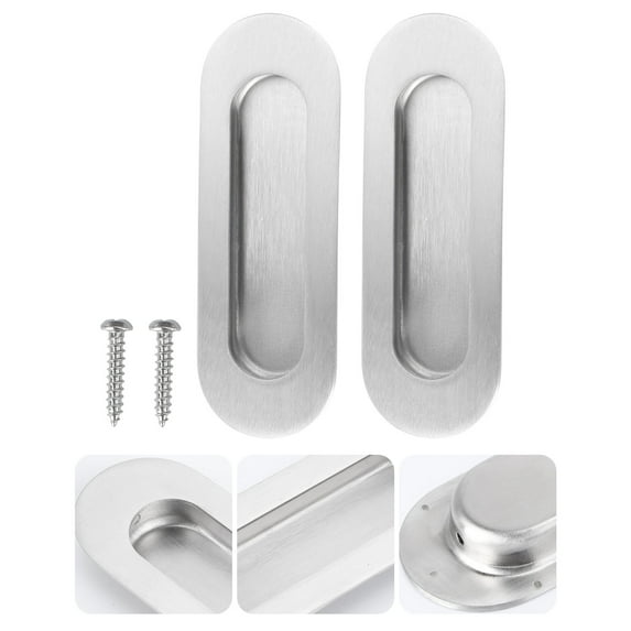 CATIEBYE 2Pcs Wipe Clean with Damp Cloth Concealed Kitchen Door Handles 4.7x1.6x0.8in