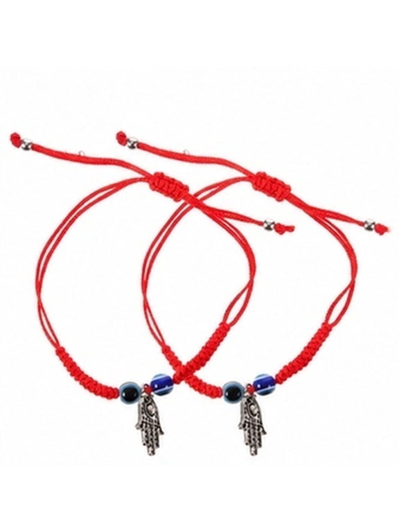 2-Pack Women's Red String Bracelets with Evil Eye Charm for , Good Luck, and Meaningful