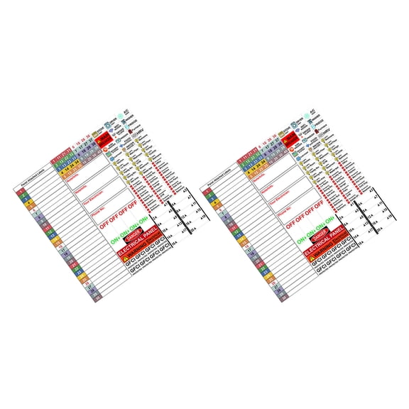 CATIEBYE 2-Pack PVC Electrical Panel Label Stickers, Easy Apply for Home Breaker Box Organization