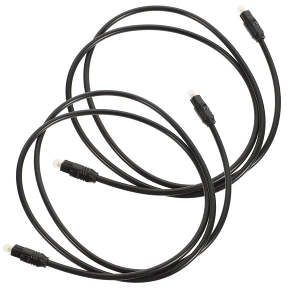 CATIEBYE 2Pcs Black Optical Cable with Plated Gold Plated Connectors for Game Console Audio