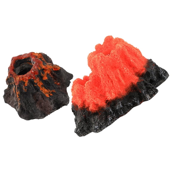 CATIEBYE 2pcs Fish Tank Volcanic Decor Resin Volcano Shaped Decoration for Office Landscaping