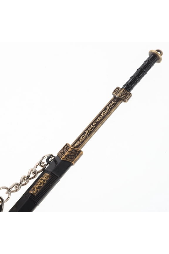 Ancient Chinese Han Sword Keychain Multi Metal High Realism 2Pcs