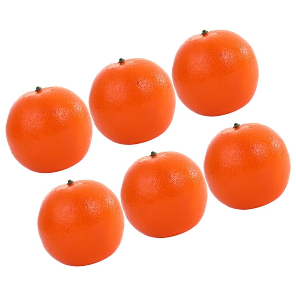 CATIEBYE Lifelike Fake Fruit Model Orange Foams 6pcs Fruit Plate Decor