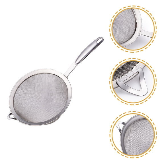 CATIEBYE Fine Mesh Sieve Round Sieve Cocoa Powder Sifting Baking Tool 1Pack