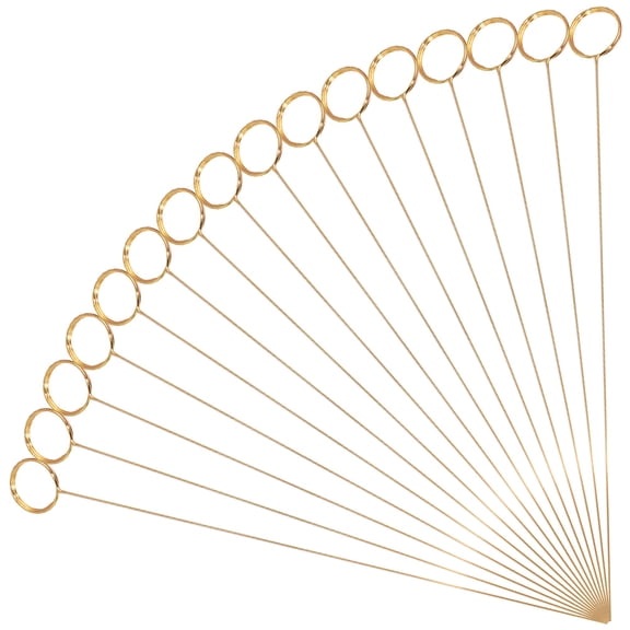 CATIEBYE 30Pcs Round Simple Design Flower Card Holder Golden Memo Clip Hold Photo for Events Floral Art present