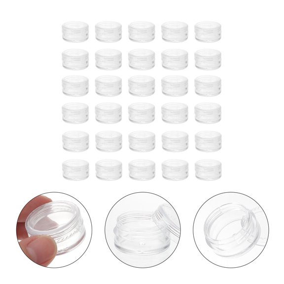 CATIEBYE 30Pcs Transparent Sample Boxes Plastic Cosmetic Containers for Face Creams and Lotions