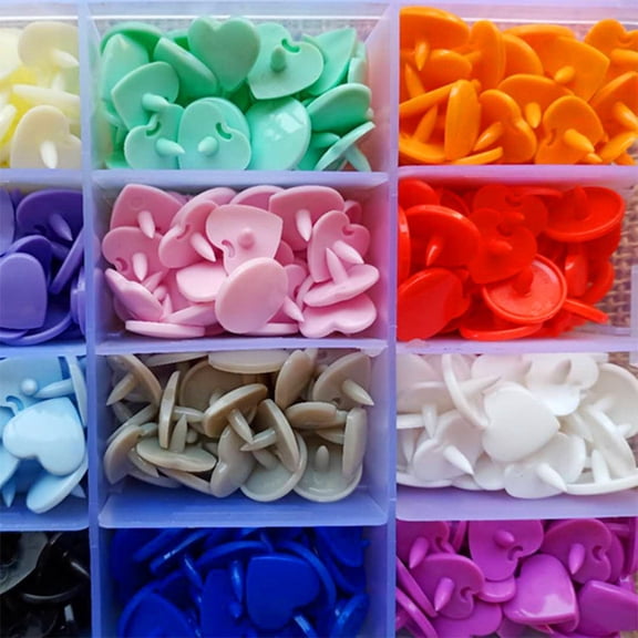 CATIEBYE 360Sets Plastic Snap Fastener Kit Assorted Colors for Clothes Sewing and Crafts