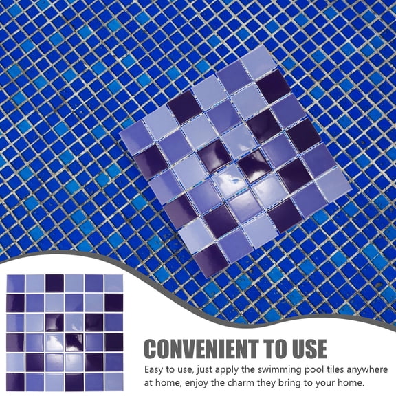 CATIEBYE 36Pcs Blue Ceramic Decorative Tiles for Kitchen Bathroom and Pool Surfaces