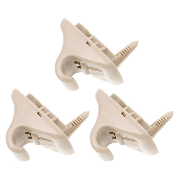 CATIEBYE 3-Pack Beige Car Visor Clips Plastic Replacement for Secure Sun Visor Mount and Interior Car Accessory Upgrade